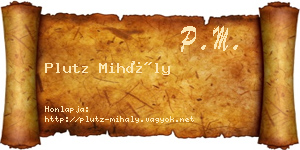 Plutz Mihály névjegykártya